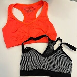 EUC bundle of 2 sports bras, black/ grey Ryka and orange Tek Gear Sz S